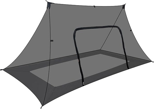 Onewind Camping Mosquito Net for Cot, Shelter Bugnet Camping Screen Room Ultralight No-See-Um Breathable Mesh Bugnet Mosquito Netting with Double Sided Zipper, Black