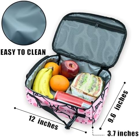 Pig Lunch Bag Insulated Reusable Lunch Box Kids Girls Boys Cooler Thermal Tote Bag For Men Women School Work Picnic