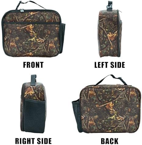 Camo Lunch Bag Insulated Reusable Lunch Box Kids Girls Boys Cooler Thermal Tote Bag For Men Women School Work Picnic