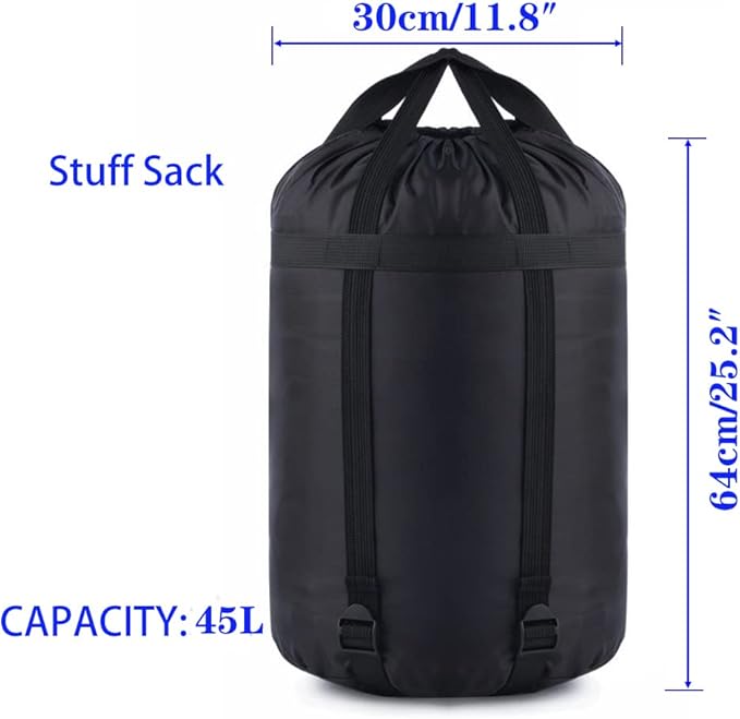 MOOCY Compression Stuff Sack, 16L/45L Sleeping Bag Cover Sack Sleeping Bags Storage Stuff Sack Organizer - Great Sleeping Bags Clothes Camping Hiking Backpacking