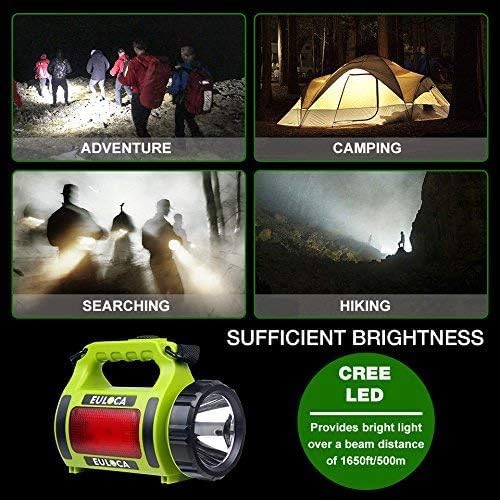 Rechargeable LED Spotlight, Multi Function Camping Lantern, 5 Light Modes, Power Bank, IPX4, Lantern Flashlight for Hurricane Emergency, Outag, Hiking, Home and More, USB Cable Included