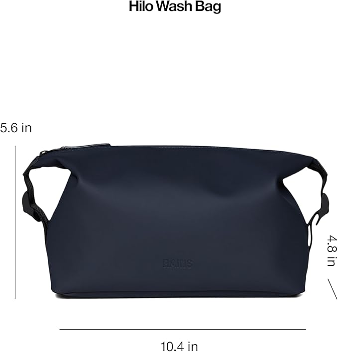RAINS - Hilo Waterproof Wash Bag for Travel - Men & Women (Navy)