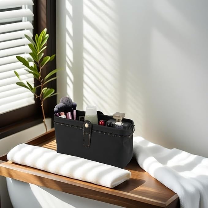 Personalized leather toiletry bag for men, mens travel bag toiletry, small dopp kit waterproof, top grain leather cosmetic bag, shaving bag without zipper