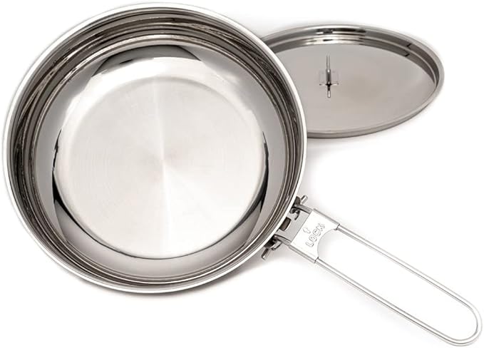 The Pathfinder School Stainless Steel Folding Skillet and Lid