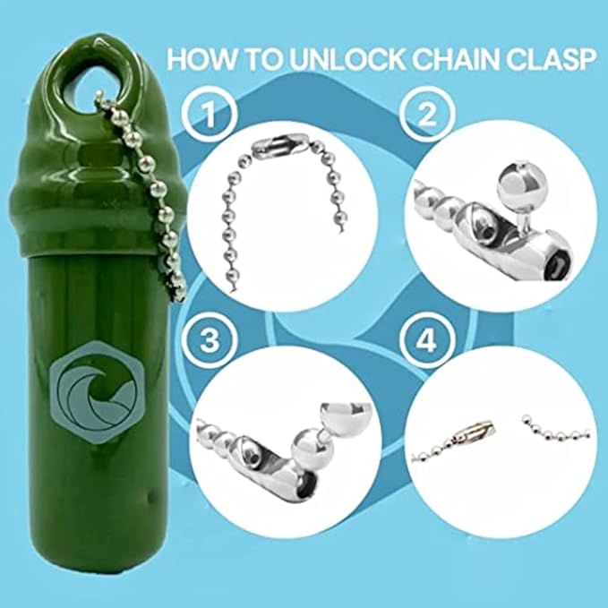 Floating Keychain (2 pack) with Waterproof Safety Container Boat Key Float - Pontoon, Fishing Accessories key holder