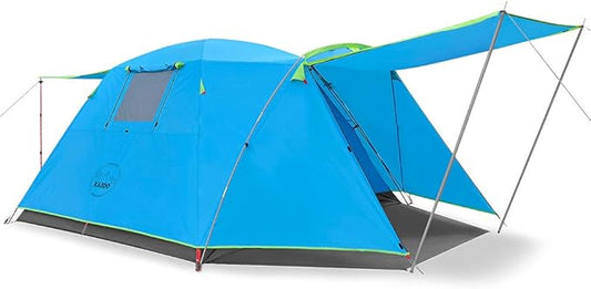 KAZOO 2／4 Person Camping Tent Outdoor Waterproof Family Large Tents 2/4 People Easy Setup Tent with Porch Double Layer