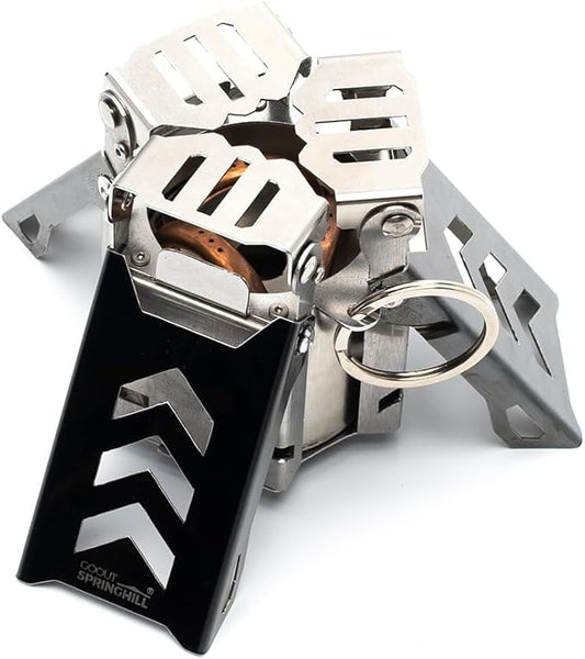 Alcohol Stove - Portable Camping Stove for Backpacking, Hiking, Picnic with Foldable Design (5.3x4.7x3.1")