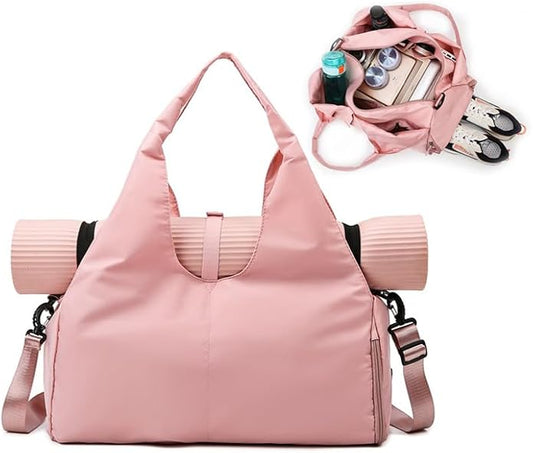 Yoga Gym Bag -Large Capacity Gym Bag with Yoga Mat Holder Water Resistant Workout Bag for Travel Workout Daily