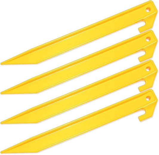 30 Pack Plastic Tent Stakes - 9 Inch Heavy Duty Beach Tent Pegs Canopy Stakes - Essential Gear for Camping, Backpacking, Gardening and More
