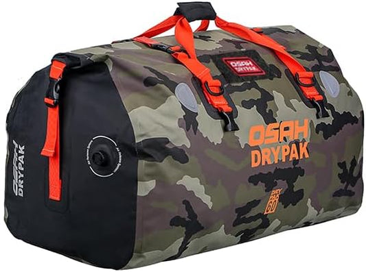 Motorcycle Dry Bag - Waterproof Motorcycle Duffle & Luggage Tail Bag Saddle Bags with Roll Top Closure, Large Storage Space，for Motorcycle Back Seat(Jungle, 60L)