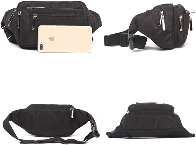 Fanny Pack for Men&Women Waterproof Waist Pack Bag Hip Bum Bag with Rain Cover Adjustable Strap for Sports Outdoors Workout Running Traveling Hiking Cycling Dog Walking Casual Fishing