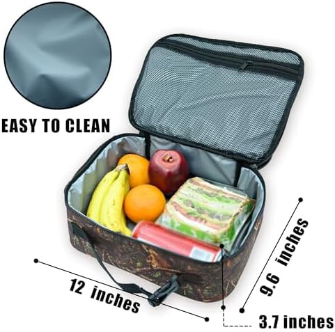 Camo Lunch Bag Insulated Reusable Lunch Box Kids Girls Boys Cooler Thermal Tote Bag For Men Women School Work Picnic