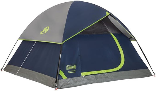 Coleman Sundome Camping Tent with Rainfly, 2/3/4/6 Person Tent Sets Up in 10 Mins, Weatherproof Shelter for Camping, Festivals, Backyard, Sleepovers, & More