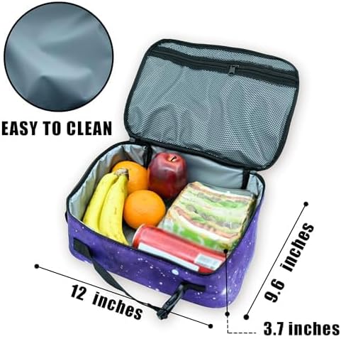 Starry Sky Cat Lunch Bag Insulated Reusable Lunch Box Kids Girls Boys Cooler Thermal Tote Bag For Men Women School Work Picnic