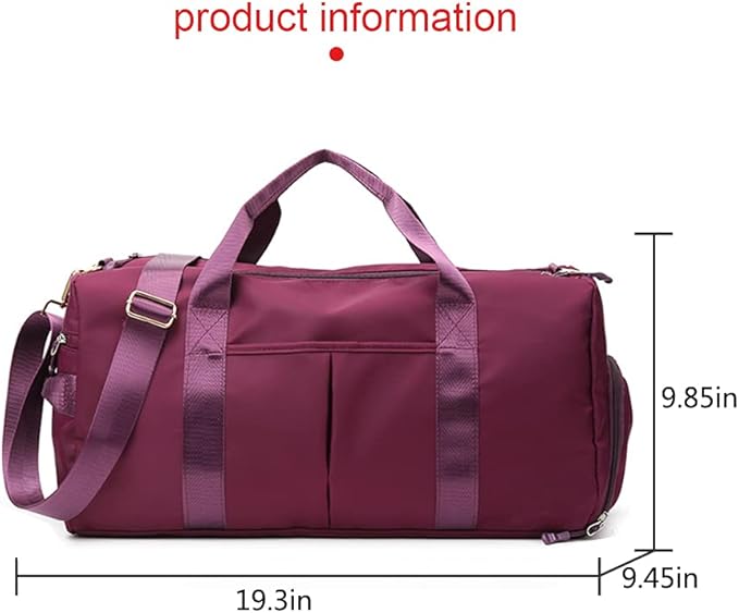 Blackwheel Sports Gym Bag With Shoe Bag Wet Bag Duffle Bag Waterproof Travel Bag for Women Cute Gym Bag violet 29L