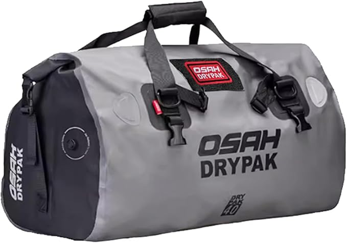 Motorcycle Dry Bag - Waterproof Motorcycle Duffle & Luggage Tail Bag Saddle Bags with Roll Top Closure, Large Storage Space，for Motorcycle Back Seat(Grey, 40L)
