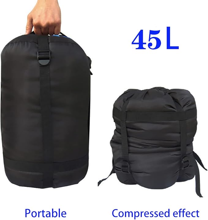 MOOCY Compression Stuff Sack, 16L/45L Sleeping Bag Cover Sack Sleeping Bags Storage Stuff Sack Organizer - Great Sleeping Bags Clothes Camping Hiking Backpacking