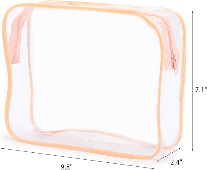 Tbestmax 10 Pack Clear Cosmetic Bags Makeup Bags Portable Waterproof TSA Approved Travel Toiletry Bags Organizer