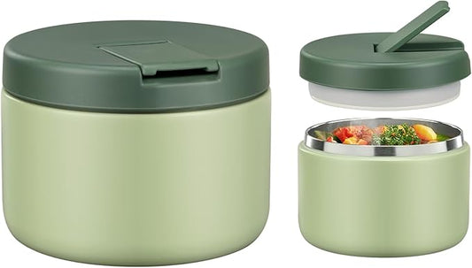 12oz Kids Soup Thermo for Hot Food Insulated Vacuum Food Jar with Buckle Lid, Stainless Steel Wide Mouth Leak Proof Lunch Container for School Travel 1 Pack