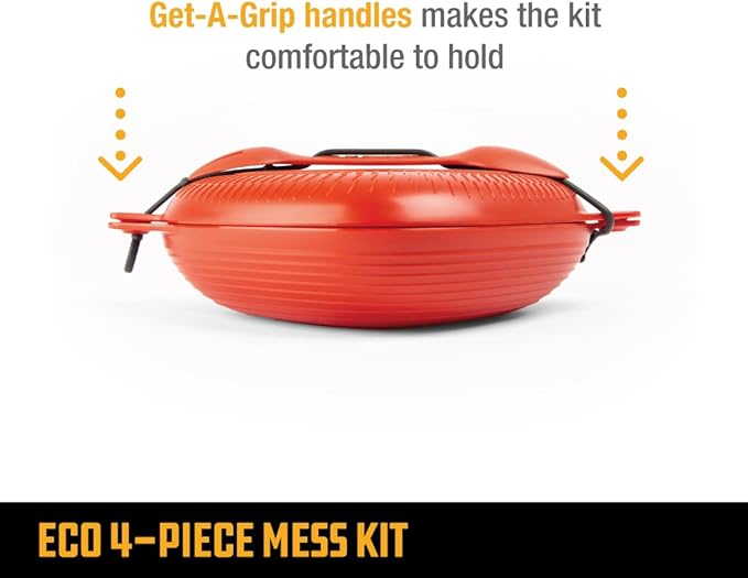 UCO Recycled ECO 5-Piece Camping Mess Kit with Bowl, Plate, Switch Spork Utensil Set