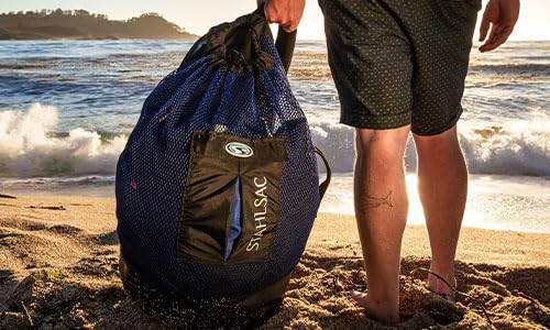 Stahlsac Panama Mesh Backpack: Convienent 103L size, ideal for dive gear, dry pockets, PINK