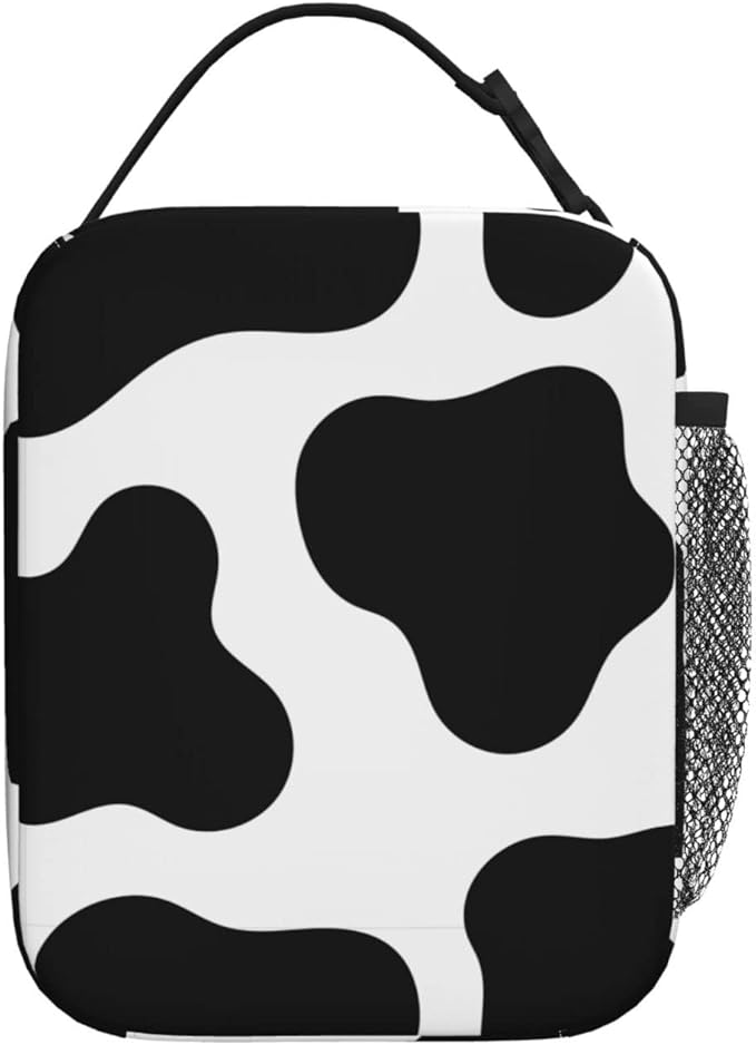 Cow Print Lunch Box Reusable Insulated Totes Lunch Bag Thermal Cooler for Boy Girls School Men Women Beach Picnic Travel