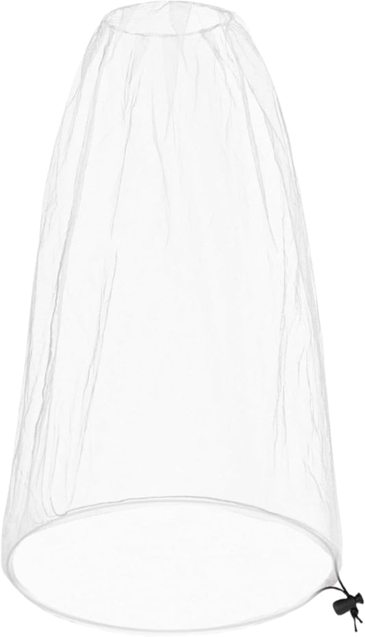 Oversized Mosquito Net 42 x 25 Inches Ultra Large Mosquito Head Net Face Neck Fly Mesh Netting Fits All Hats for Outdoor Camping Hiking Fishing Gardening Safari (White)