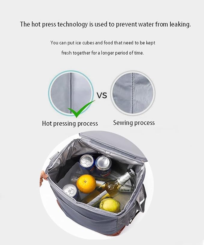 24-Can Insulated Lunch Bag for Women & Men - Large Soft Cooler Box with Leakproof Design, Lightweight Thermal Tote for Work, Travel, Picnic, Camping (Orange)