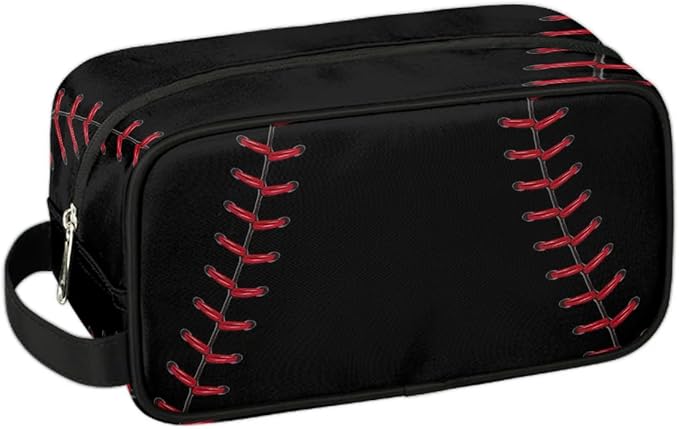 Boys Toiletry Bag for Kids Dopp Kit Waterproof Baseball Theme Hanging Wash Bag Cosmetic Bag Medicine Bag for Travel Sports Shower Essential