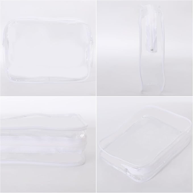 Tbestmax 10 Pack Clear Cosmetic Bags Makeup Bags Portable Waterproof TSA Approved Travel Toiletry Bags Organizer