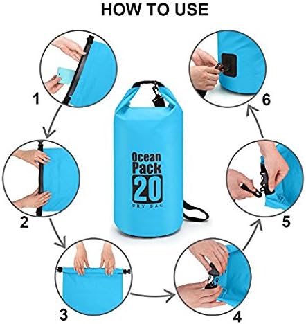 Dry Sack/Floating Waterproof Bag 2L/5L/10L/20L/30L for Boating, Kayaking, Hiking, Snowboarding, Camping, Rafting, Fishing and Backpacking