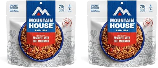 Mountain House Classic Spaghetti with Meat Sauce | Freeze Dried Backpacking & Camping Food |2 Servings (Pack of 2)