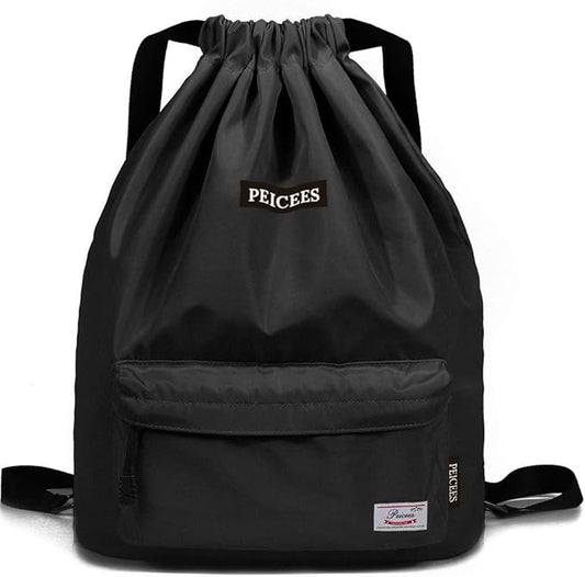 Peicees Waterproof Drawstring Sport Bag Lightweight Sackpack Backpack for Men and Women