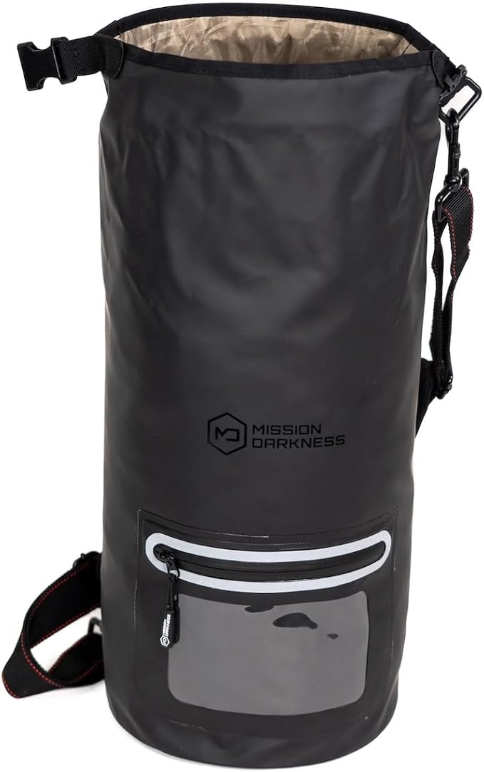 Mission Darkness Dry Shield Faraday Tote 15L // Waterproof Dry Bag for Electronic Device Security & Transport // Signal Blocking, Anti-Tracking, EMP & CME Shield, Data Privacy for Mobile Devices