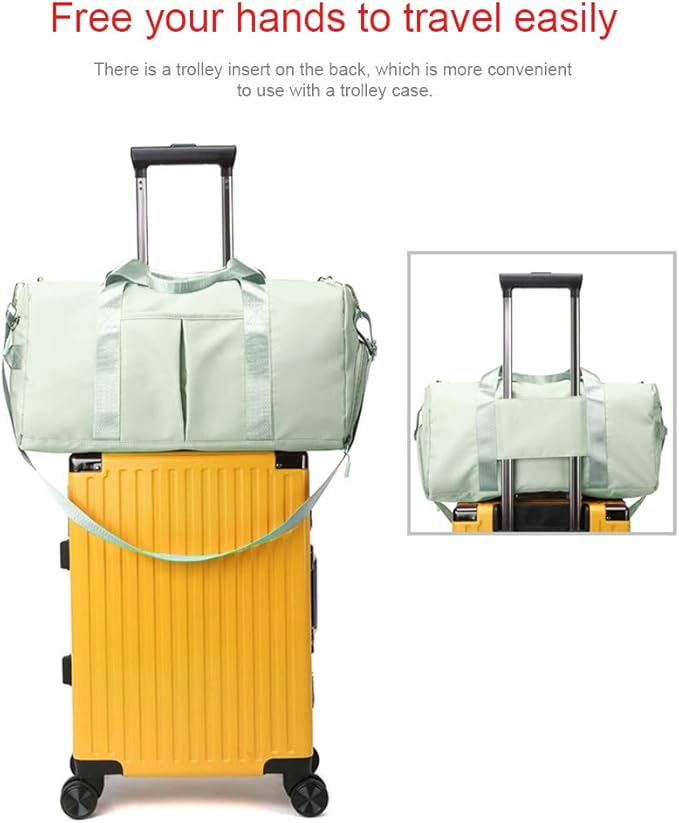 Blackwheel Sports Gym Bag With Shoe Bag Wet Bag Duffle Bag Waterproof Travel Bag for Women Men Cute Gym Bag Fruit Green 29L