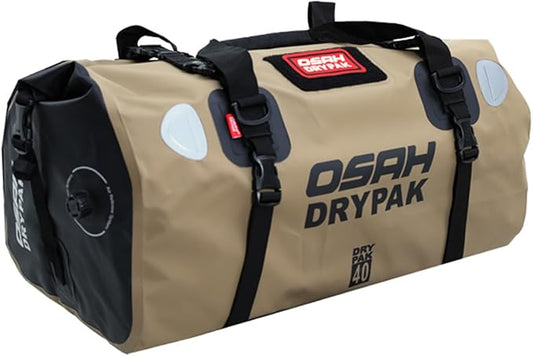 Motorcycle Dry Bag - Waterproof Motorcycle Duffle & Luggage Tail Bag Saddle Bags with Roll Top Closure, Large Storage Space，for Motorcycle Back Seat(MudBrown, 40L)