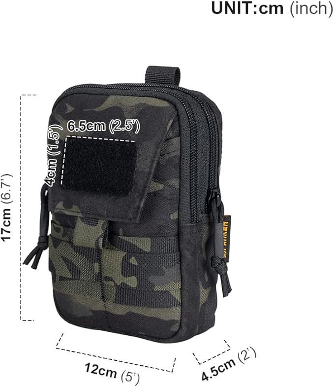 EXCELLENT ELITE SPANKER Tactical Molle EDC Pouch Nylon Belt Waist Bag Camping Hiking Organizer with Cellphone Holster for iPhone 12Pro 12 11ProMax XsMax XR XS X 8Plus 8 7 6 Samsung Galaxy Note 9 S9