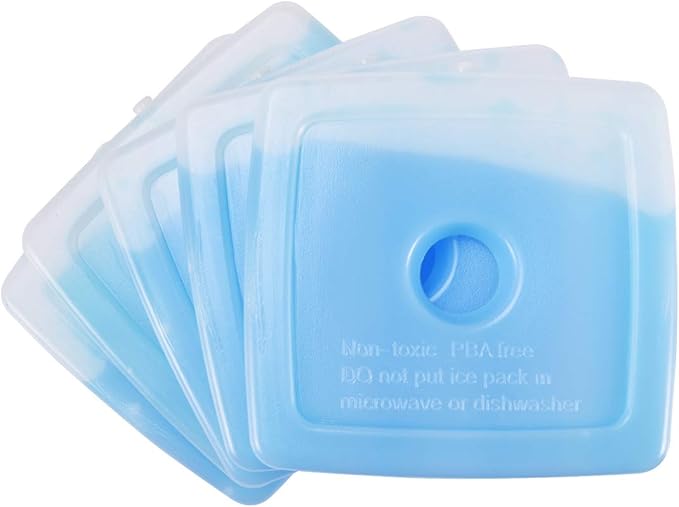 Cold Ice Pack Brick Reusable Long Lasting Cool Slim Thin Freezer Pack Cooler for Lunch Boxes Bag