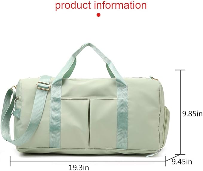 Blackwheel Sports Gym Bag With Shoe Bag Wet Bag Duffle Bag Waterproof Travel Bag for Women Men Cute Gym Bag Fruit Green 29L