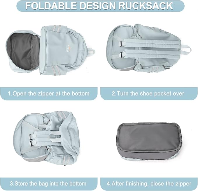 Coofay Small Gym Bag for Women - Waterproof, Lightweight, Sports Backpack with Shoe Compartment