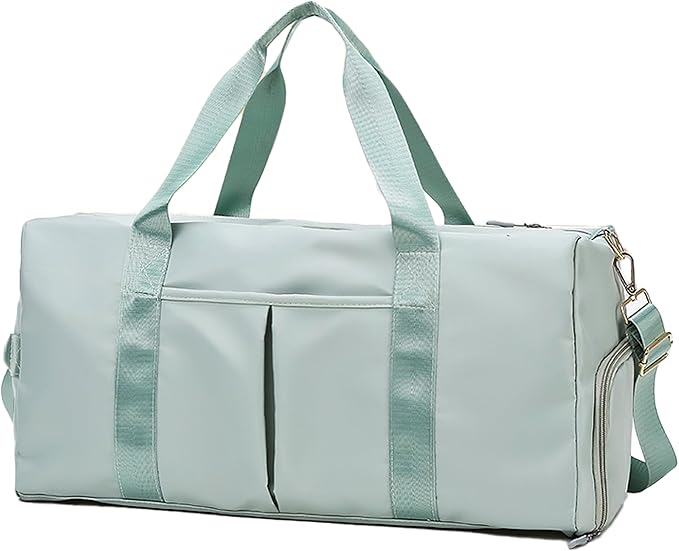 Women Gym Bag with Separation for Wet and Dry, Shoe Storage, Waterproof Travel Duffle Bag for Gym, Swimming, Yoga, Sports (Green)