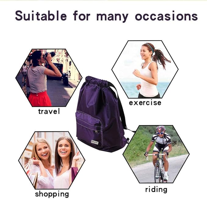 KIKIGOAL Dry Wet Separated Swimming Bag Portable Drawstring Backpack Waterproof Gym Sports Pool Beach Gear Bag