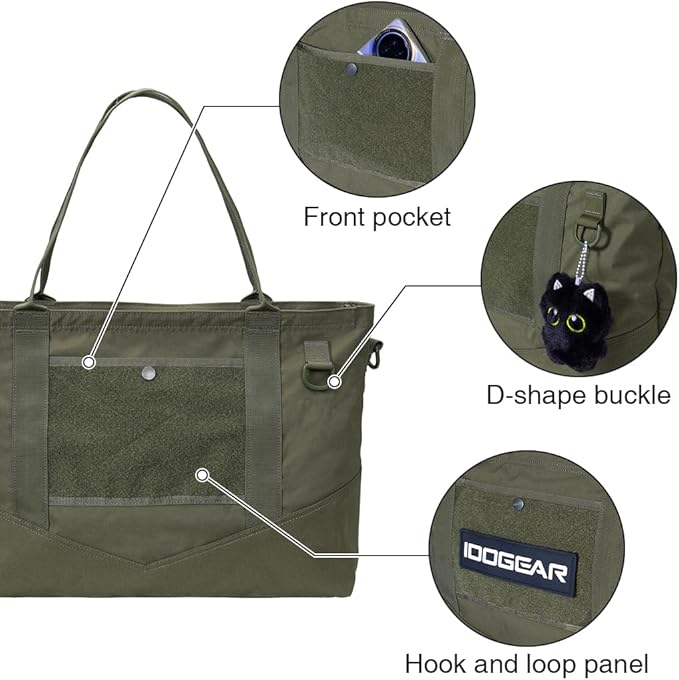 IDOGEAR Tactical Handheld Tote Pouch Multiuse Zipper Storage Bag Portable EDC Organizer For Camping Traveling Gym Commute