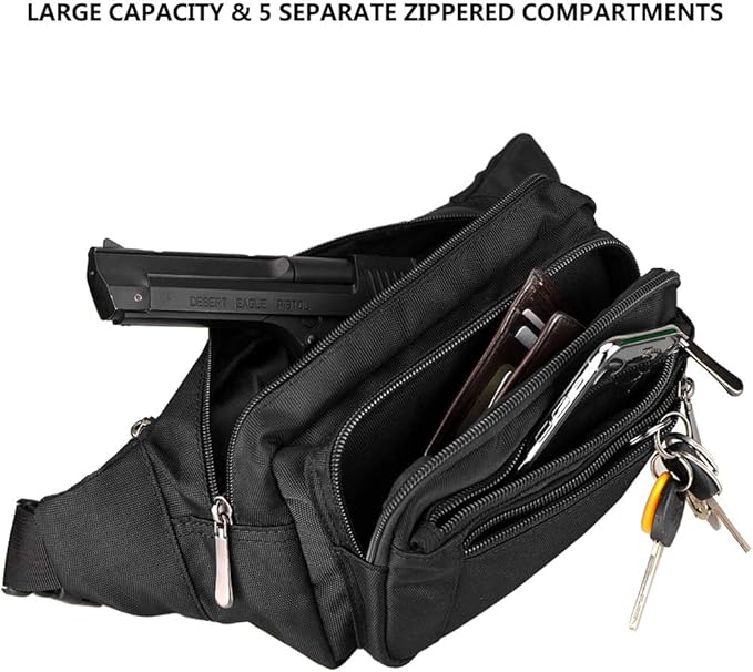 Fanny Pack for Men&Women Waterproof Waist Pack Bag Hip Bum Bag with Rain Cover Adjustable Strap for Sports Outdoors Workout Running Traveling Hiking Cycling Dog Walking Casual Fishing