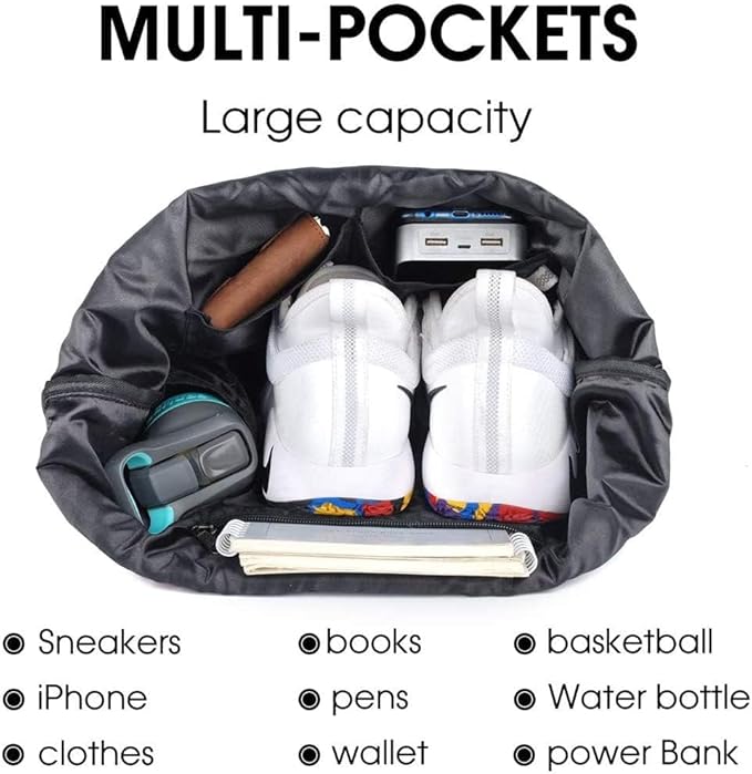 Waterproof Drawstring Bag, Gym Bag Sackpack Sports Beach Backpack for Men Women