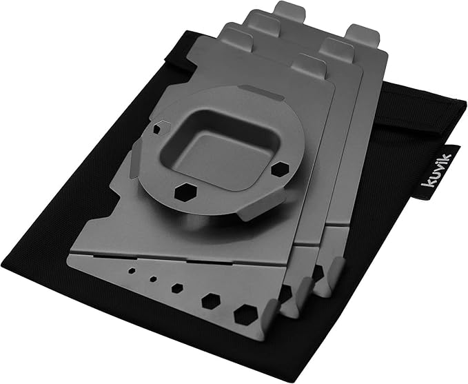Kuvik Titanium Solid Fuel Stove - Ultralight and Compact Stove for Backpacking, Camping, and Survival