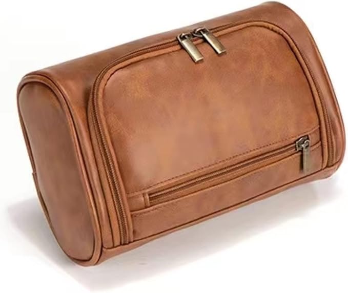 Personalized Small Toiletry Bag for Men,Premium Quality Durable and Stylish Travel Organizer for Travel, Grooming and Personal Care,Waterproof Leather Dopp Kit Gift for Father's Day