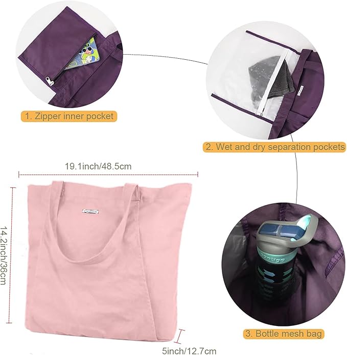 Yoga Bags for Women with Yoga Mats Bags Carrier Carryall Canvas Tote for Pilates Shoulder for Travel Office Beach Workout