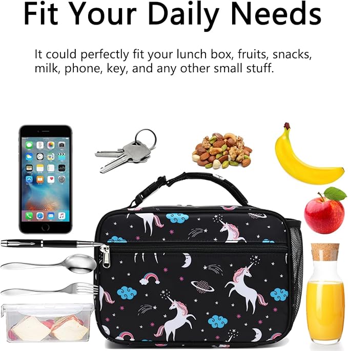 Insulated Lunch Box for School, Thermal Reusable Durable Freezable Lunch Bags for Kids Boys Girls Men Women - Small Soft Cooler Portable Lunch Tote Kit for Work Picnic Travel,Constellation