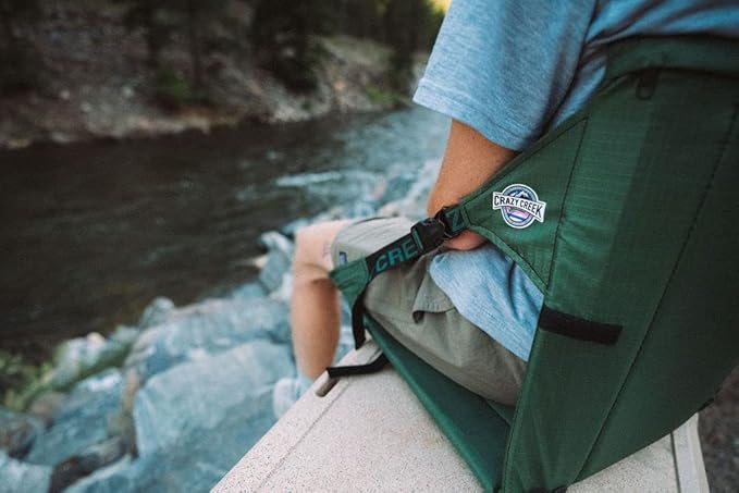 Crazy Creek Original Chair Perfect for Stadium Seats, Camping, Hiking & More, Comfort On All Terrains, Adjustable Straps, Lightweight Design, Water-Resistant, Slate